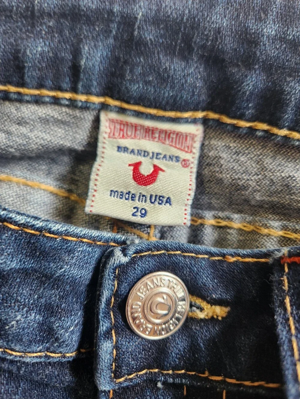 Vintage True Religion Joey Flap Pocket Twisted Seam Low Rise Flare Jeans Size 29 - Picture 5 of 12